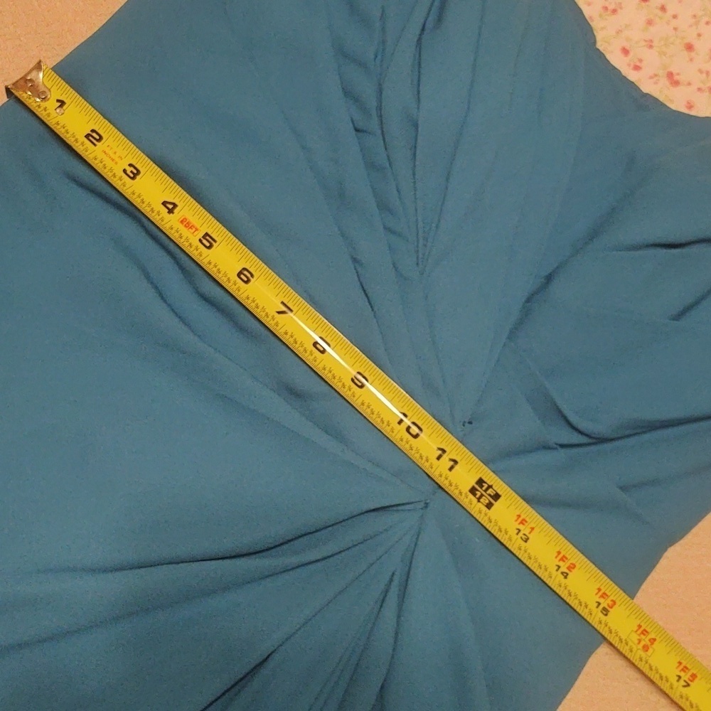 David's Bridal Full Length Strapless Formal Blue - Picture 9 of 10